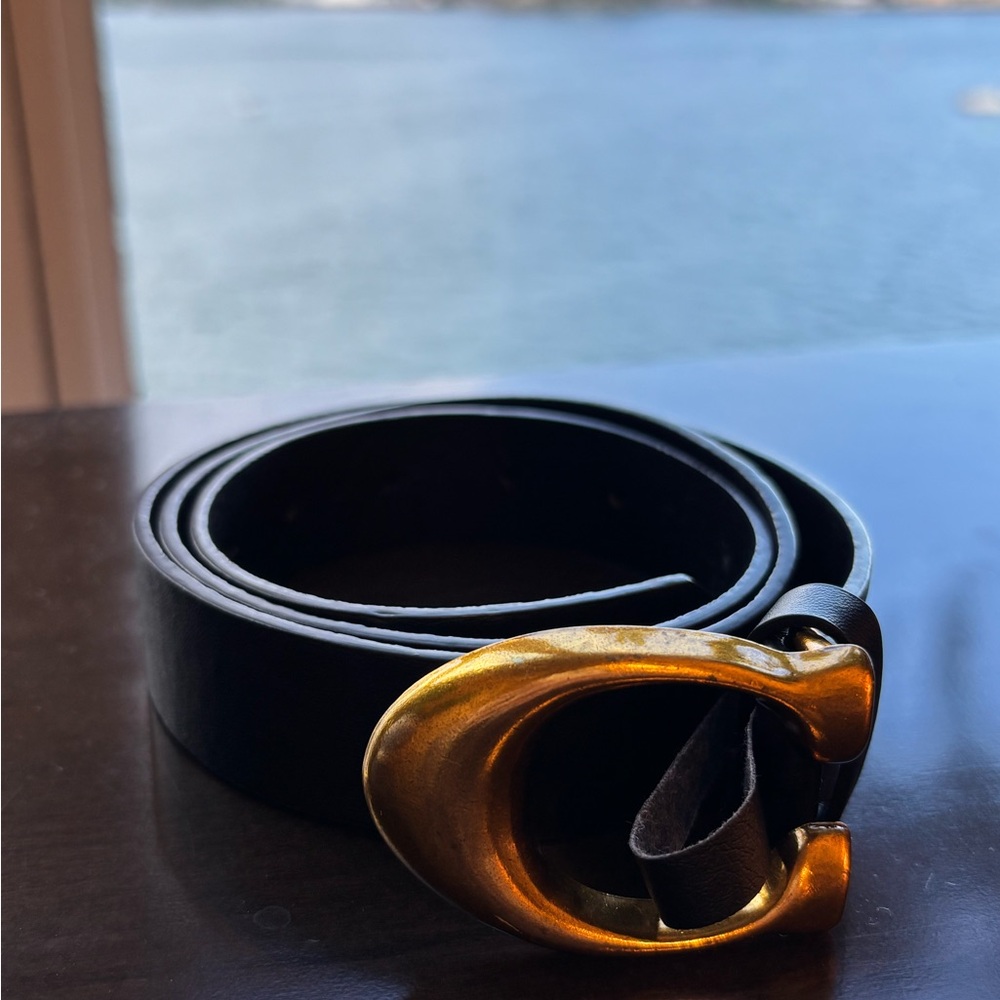 Coach Black Belt with Gold Buckle